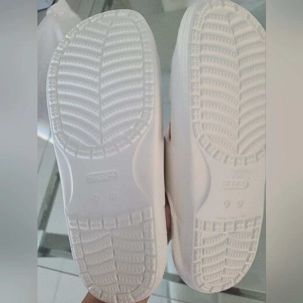 Crocs Classic Crocs Sandals Slides Slip Ons Shoes White Men's New Size 11